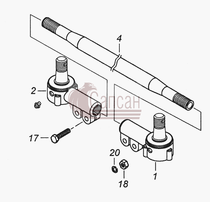 5297-3414052 Тяга рулевой трапецииКамАЗ-4308 (2008)