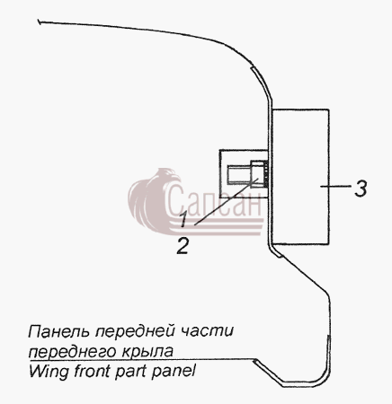 54115-3731001 Установка боковых габаритных фонарей на переднем крылеКамАЗ-4308 (2008)
