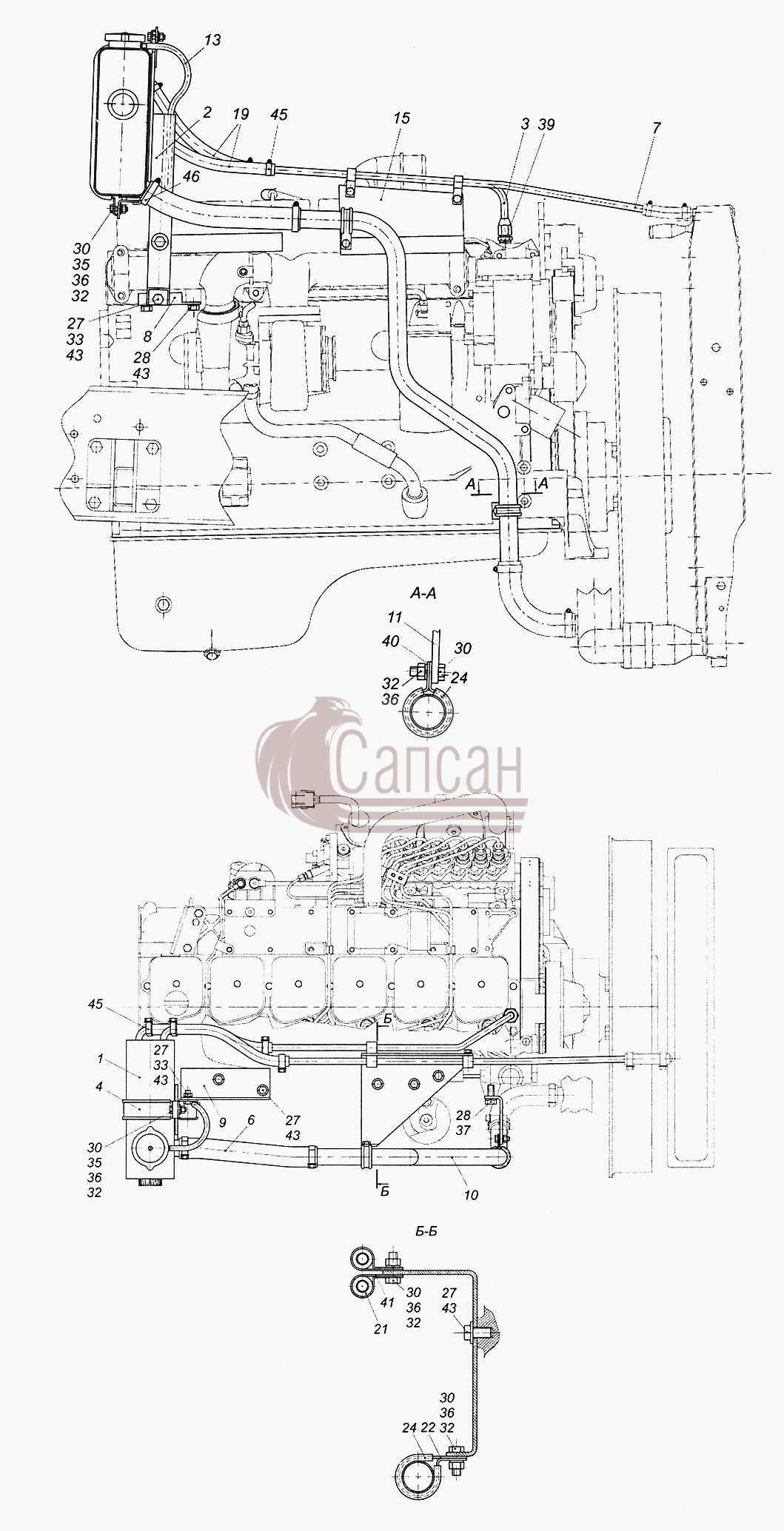 4308-1311005 Установка расширительного бачкаКамАЗ-4308 (2008)
