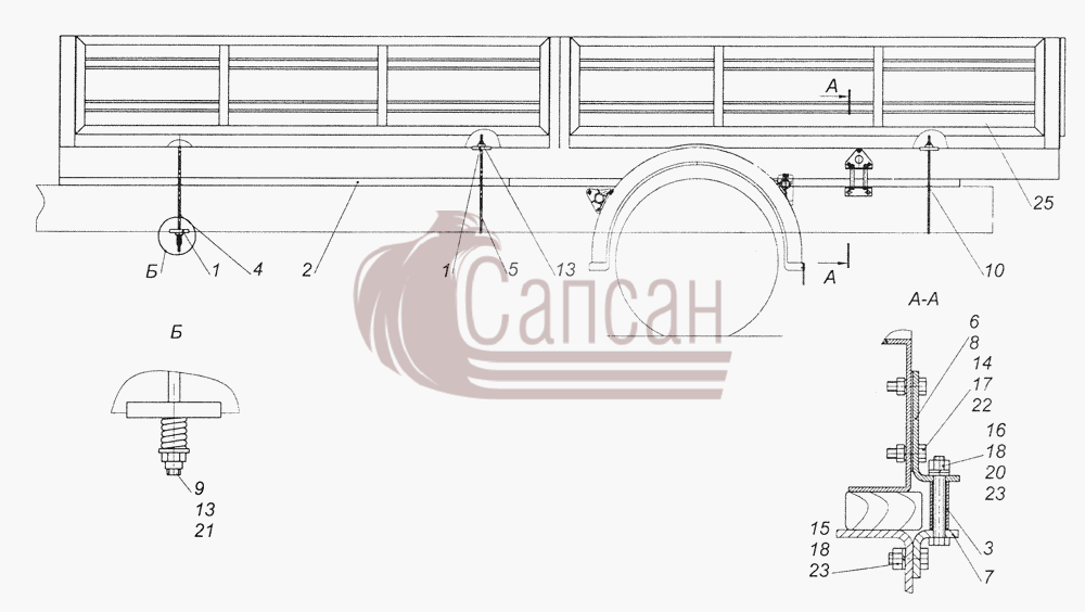 4308-8500008-20 Установка платформыКамАЗ-4308 (2008)