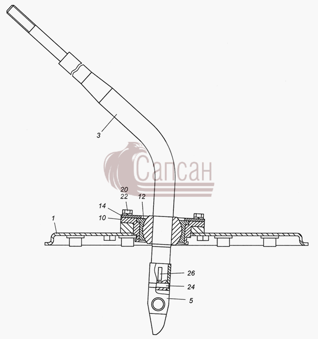 4308-1703204 Опора рычага переключения передач в сборКамАЗ-4308 (2008)