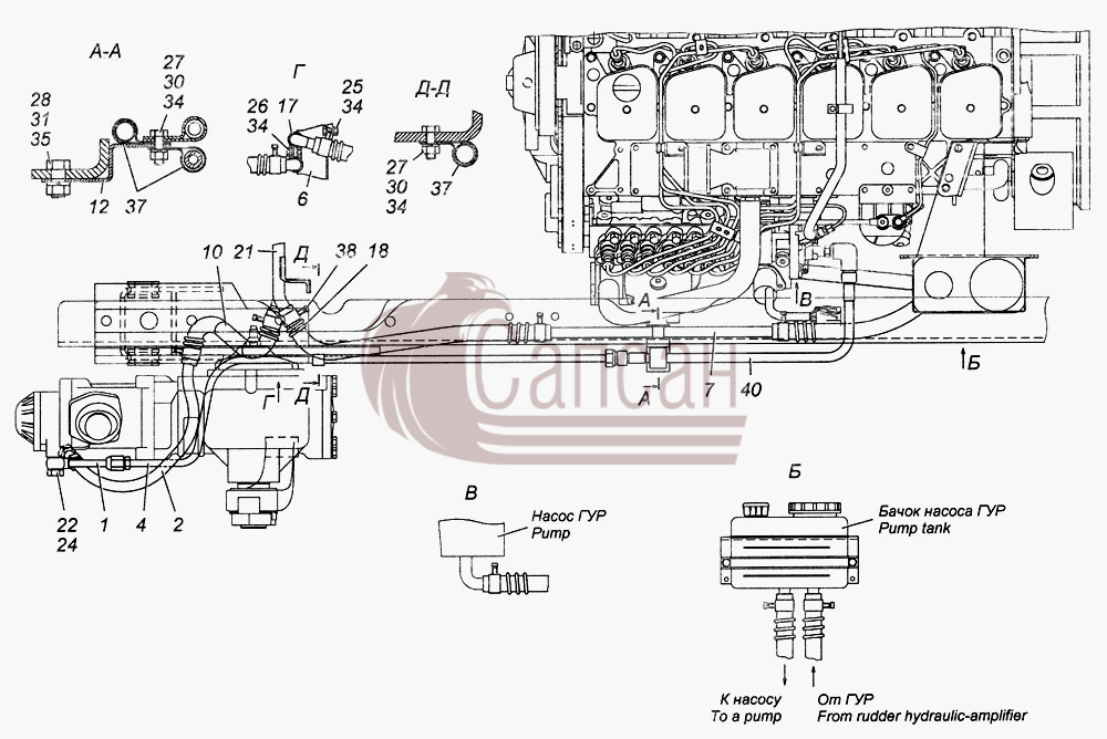 Установка трубопроводов 4308-3400018-10КамАЗ 4308