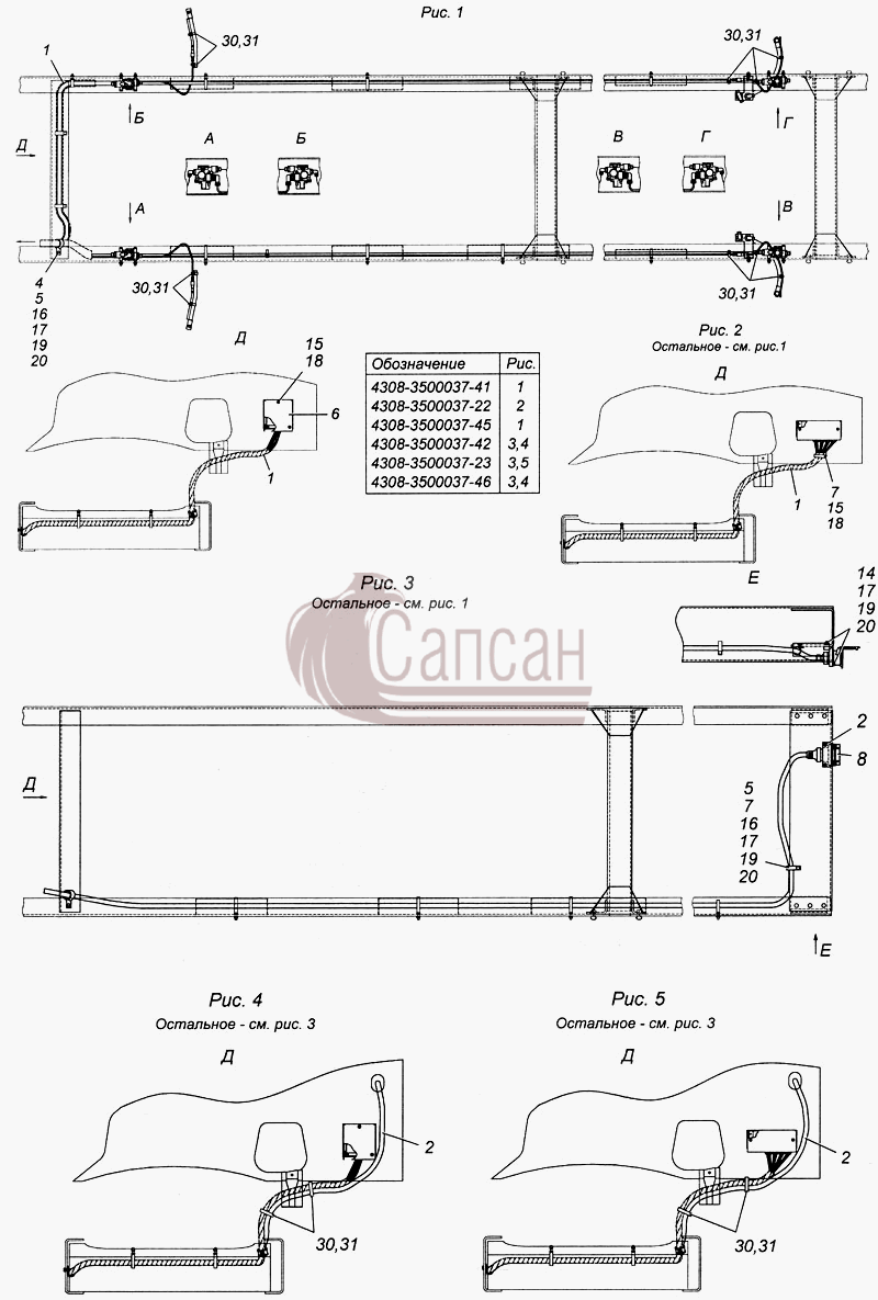 Установка кабелей АБС 4308-3500037-41КамАЗ 4308
