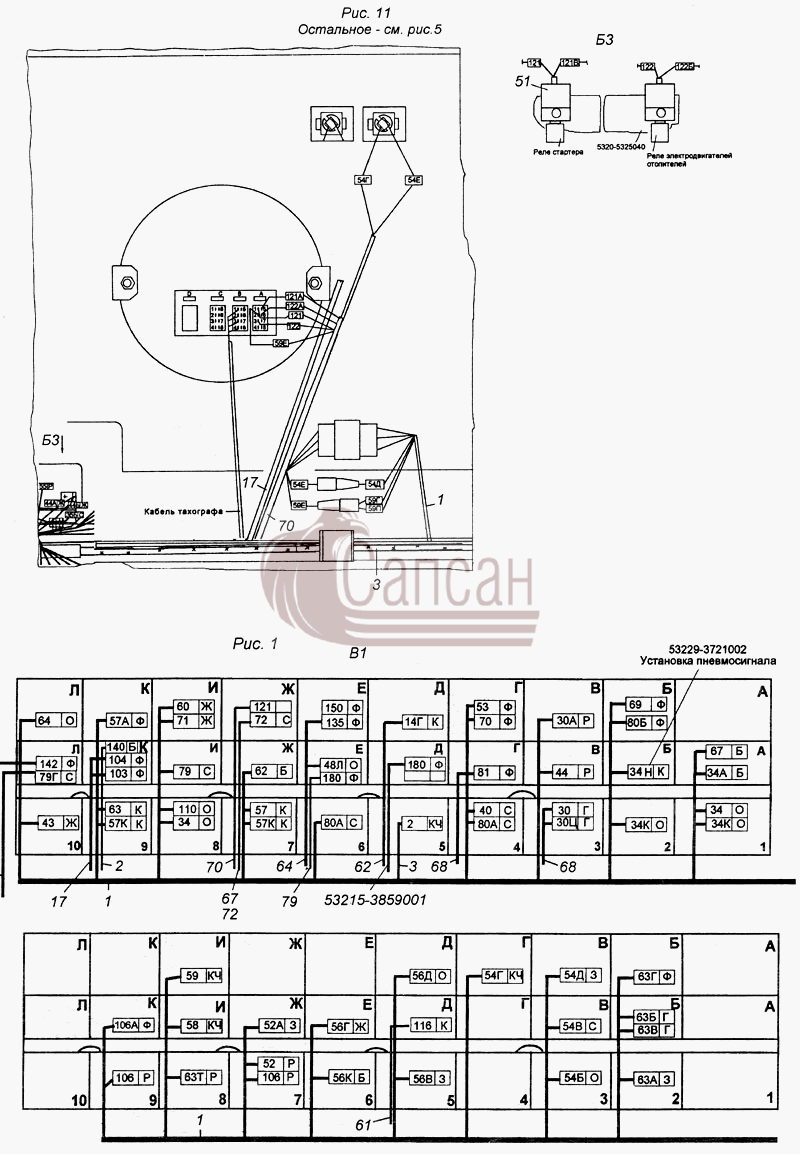 Установка проводов на кабине Э4308-3724005КамАЗ 4308