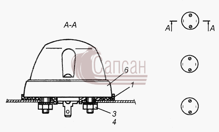 Установка фонарей автопоезда 53205-3738001КамАЗ 4308