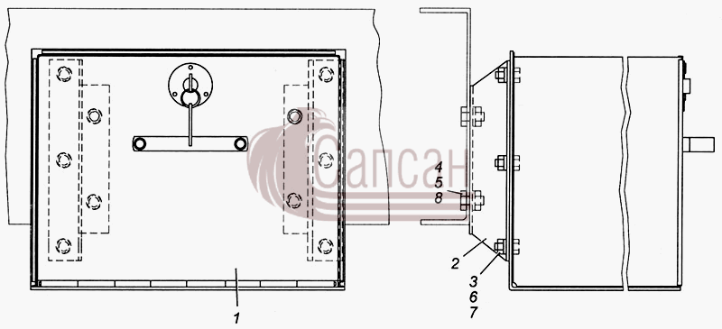 Установка инструментального ящика Э4308-3919001КамАЗ 4308