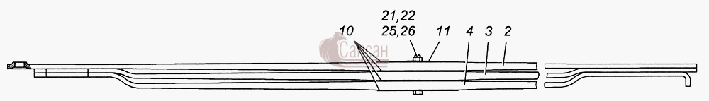 Рессора передняя в сборе 65115-2902012-10КамАЗ 4308