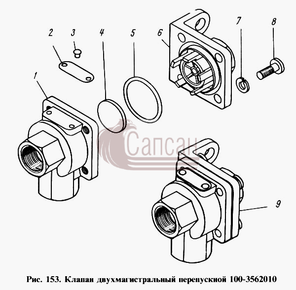 Клапан двухмагистральный перепускнойКамАЗ 4310