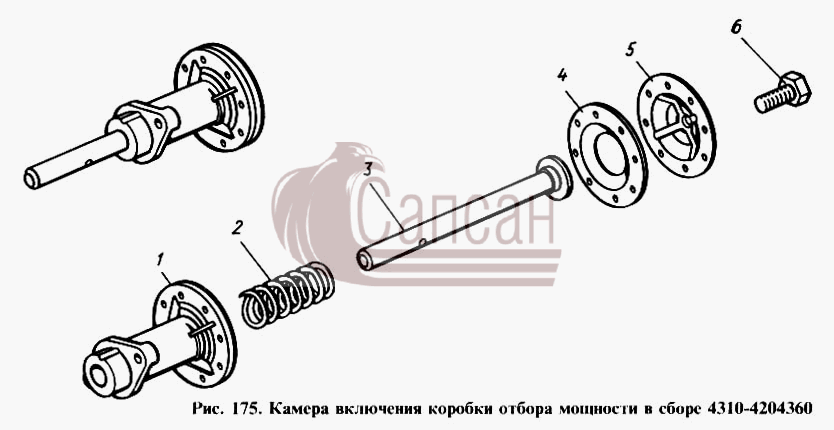 Камера включения коробки отбора мощности в сбореКамАЗ 4310