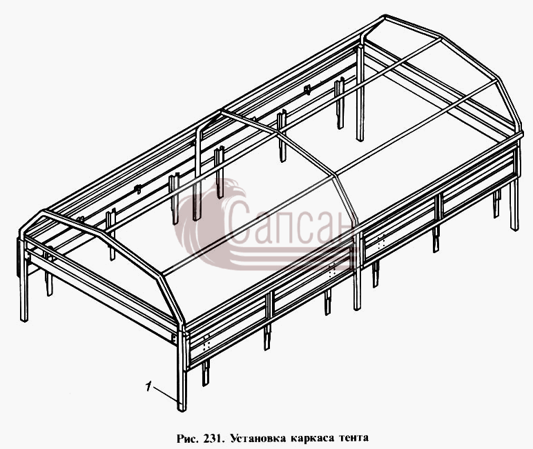 Установка каркаса тентаКамАЗ 4310