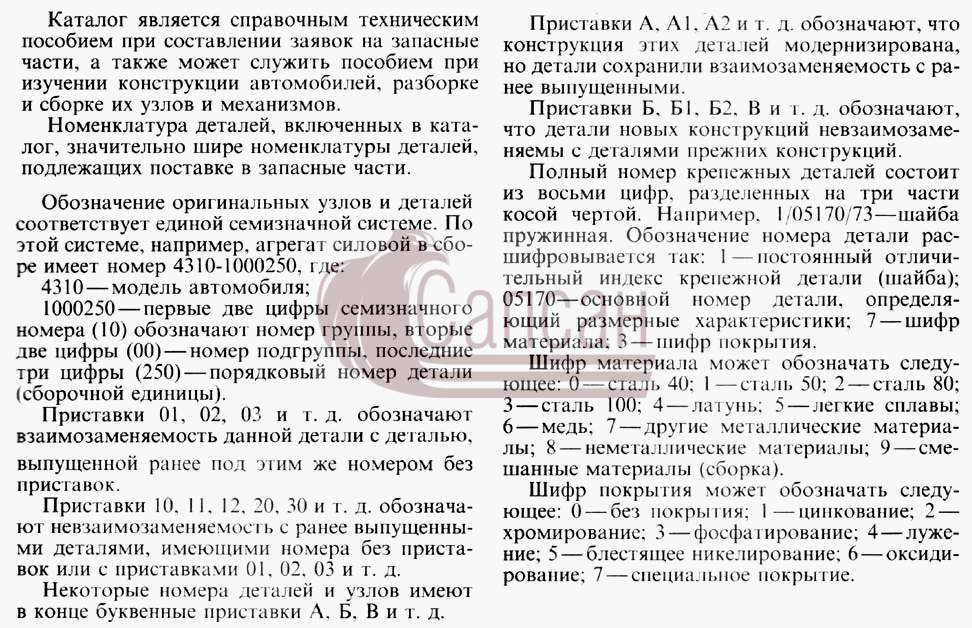 Как пользоваться каталогомКамАЗ 4310