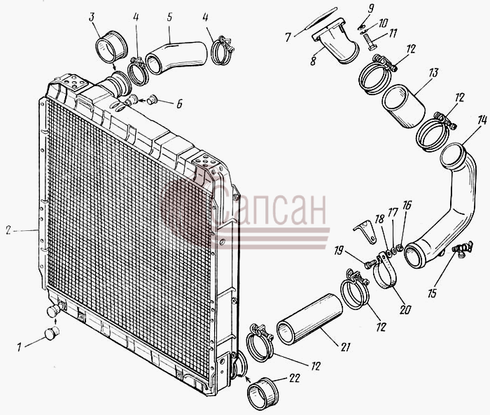 Радиатор и трубопроводы 5320-1300023КамАЗ 43101