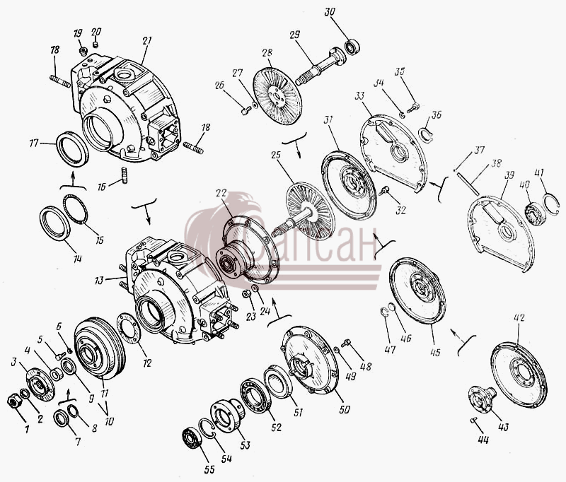 Гидромуфта привода вентилятора с передней крышкой 740.1318010КамАЗ 43101