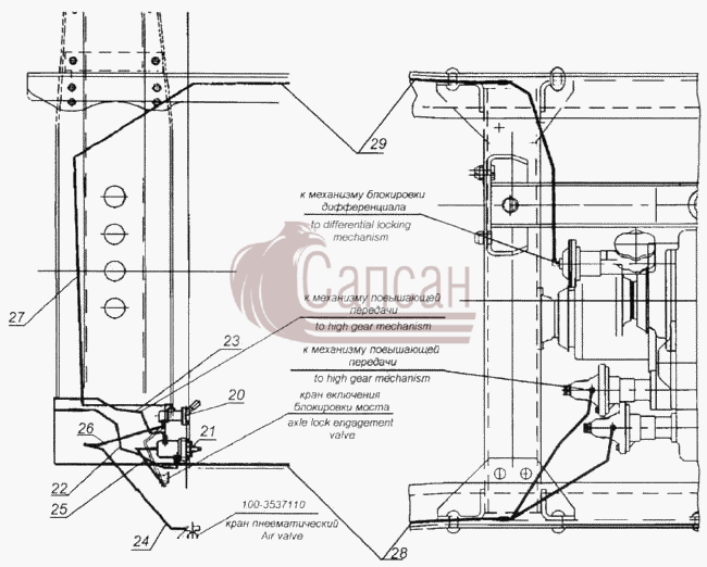 Установка управления раздаточной коробкойКамАЗ 43118