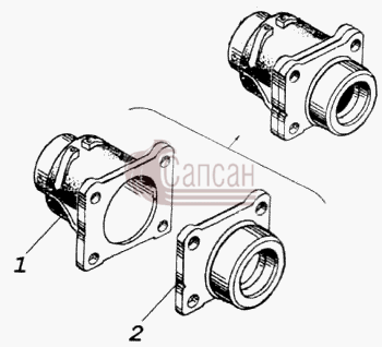Корпус буксирного прибора с крышкойКамАЗ 43114