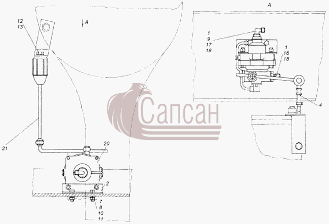 Установка регулятора тормозных силКамАЗ 4326 (каталог 2003г)
