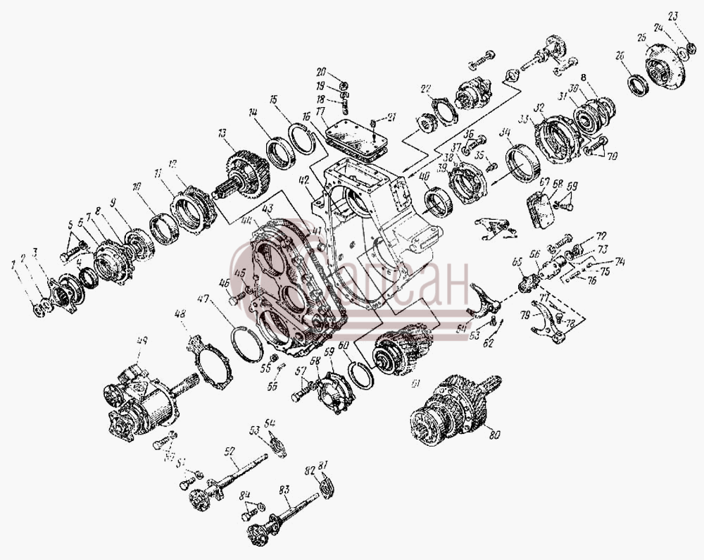 Коробка раздаточная с коробкой отбора мощностиКамАЗ 4326