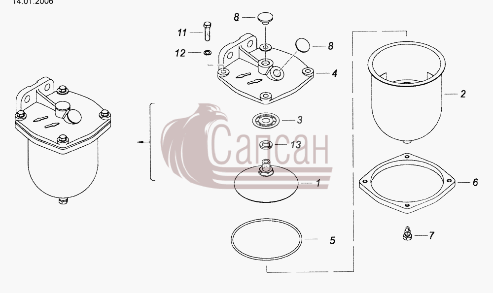 740.1105010-01 Фильтр грубой очистки топливаКамАЗ-43261 (Евро-1, 2)