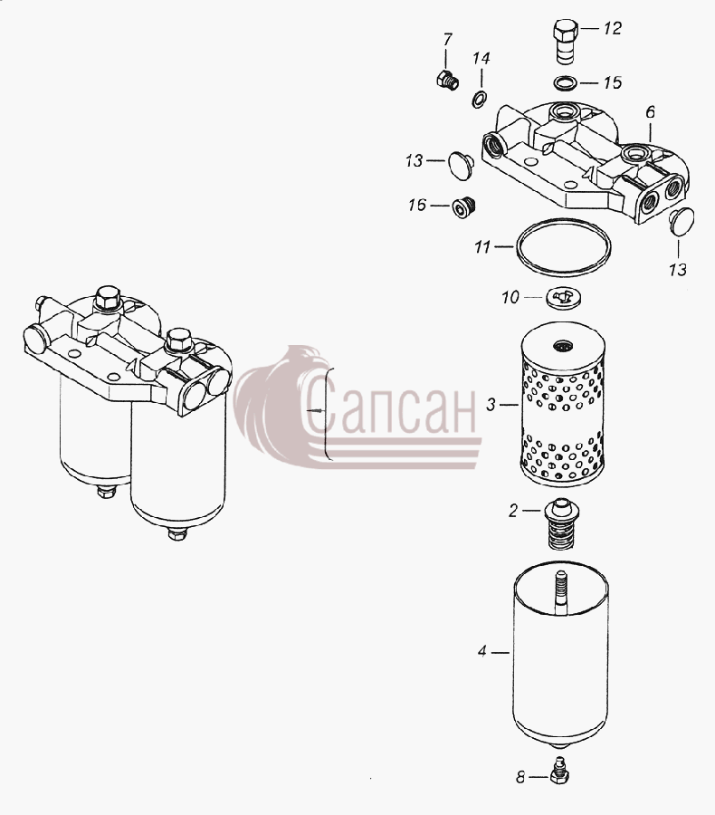 740.21-1117010 Фильтр тонкой очистки топливаКамАЗ-43261 (Евро-1, 2)