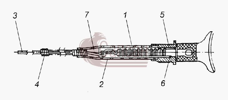 5320-1108120-12 Тяга ручного управления подачей топлива двигателяКамАЗ-43261 (Евро-1, 2)