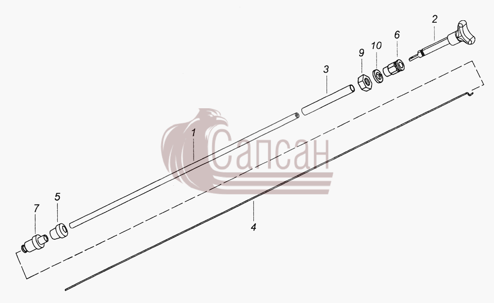 5425-1108130 Тяга ручного останова двигателяКамАЗ-43261 (Евро-1, 2)