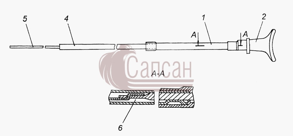 5320-1108130-02 Тяга ручного управления подачей топлива двигателяКамАЗ-43261 (Евро-1, 2)