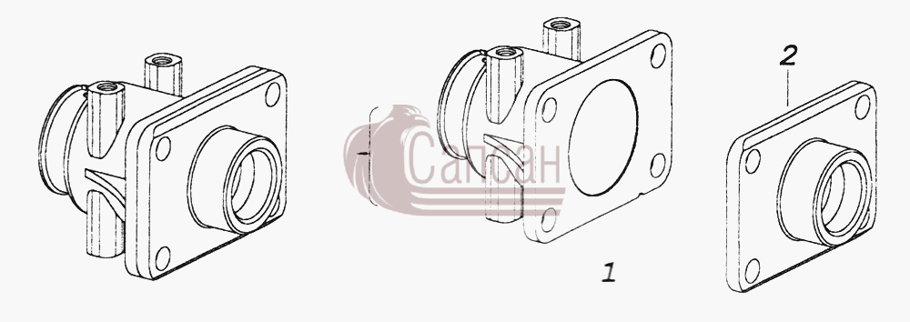 4310-2707235 Корпус буксирного прибора с крышкой (комплект)КамАЗ-43261 (Евро-1, 2)