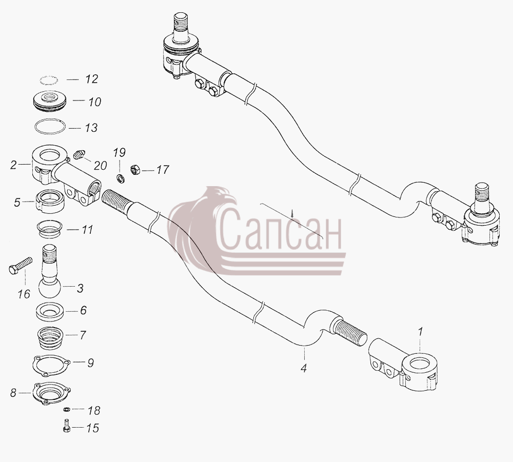 4310-3414052 Тяга рулевой трапецииКамАЗ-43261 (Евро-1, 2)