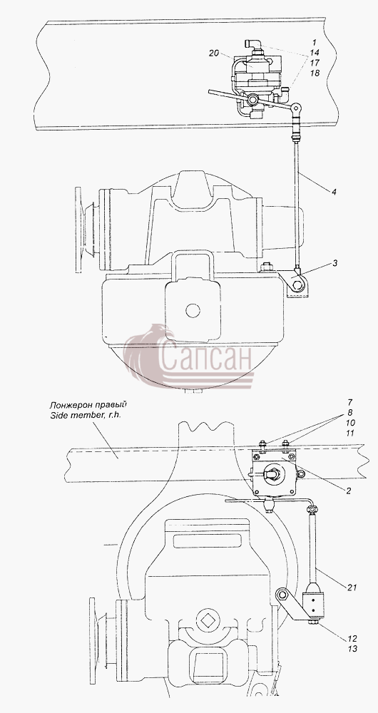 43501-3500033 Установка регулятора тормозных силКамАЗ-43261 (Евро-1, 2)