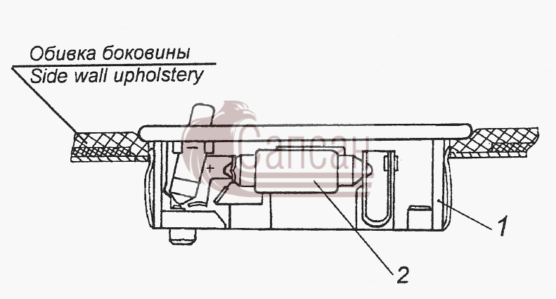 54105-3714002-24 Установка плафона освещения спального местаКамАЗ-43261 (Евро-1, 2)