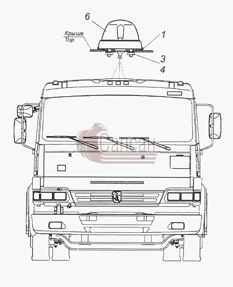 53205-3738001 Установка фонарей автопоездаКамАЗ-43261 (Евро-1, 2)