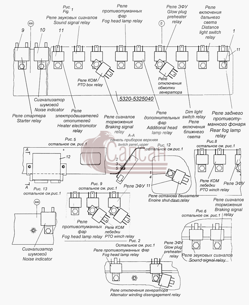 6460-3747001-24 Установка релеКамАЗ-43261 (Евро-1, 2)