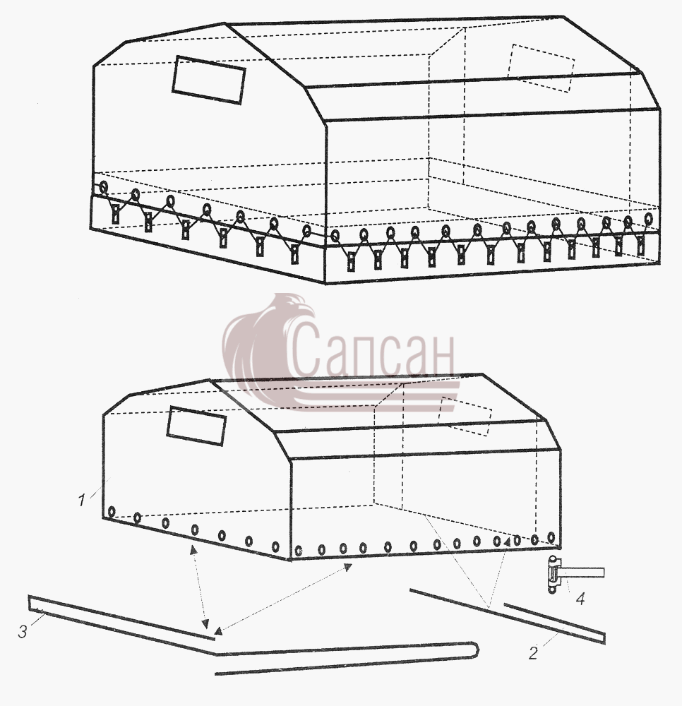 4310-8508012 Установка тента платформыКамАЗ-43261 (Евро-1, 2)