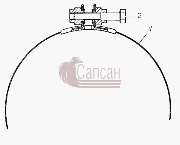 53205-1109365 Хомут воздухопровода в сбореКамАЗ 6350 8х8