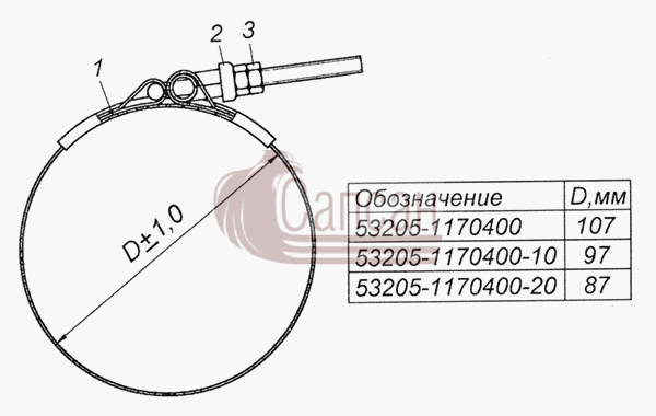 53205-1170400 ХомутКамАЗ 5350 6х6