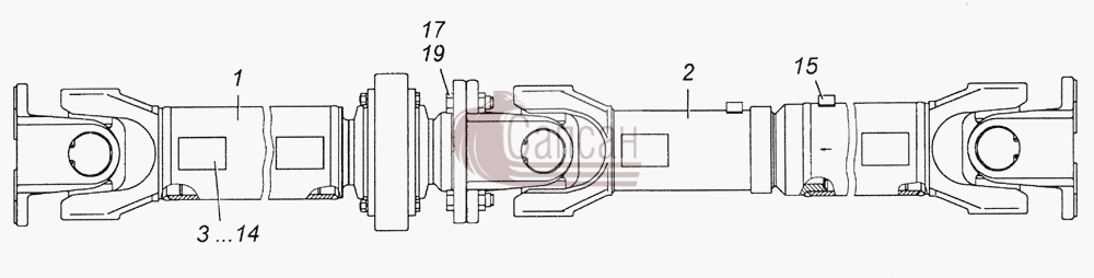 6350-2201006-10 Валы карданные в сбореКамАЗ 4350 4х4