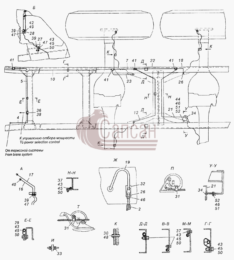 4310-3125001 Установка системы накачки шинКамАЗ 6350 8х8