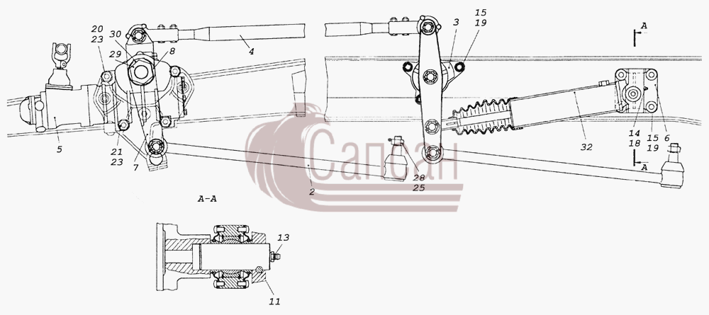 6350-3400012-10 Установка агрегатов рулевого управленияКамАЗ 4350 4х4