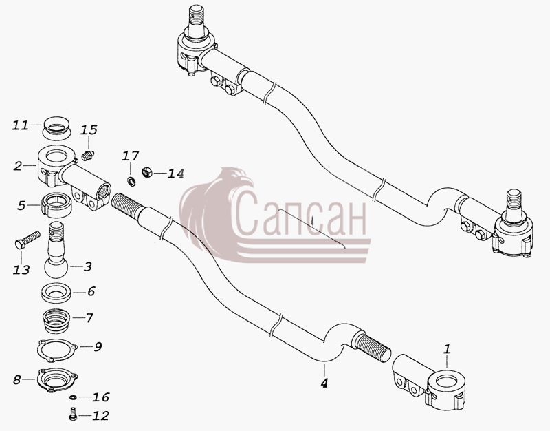 4310-3414052 Тяга рулевой трапецииКамАЗ 6350 8х8