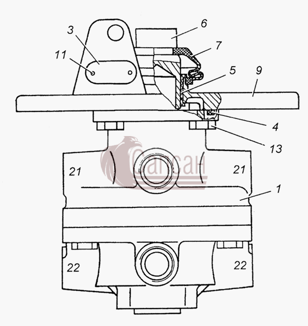 100-3514108-10 Кран тормозной двухсекционный в сбореКамАЗ 4350 4х4