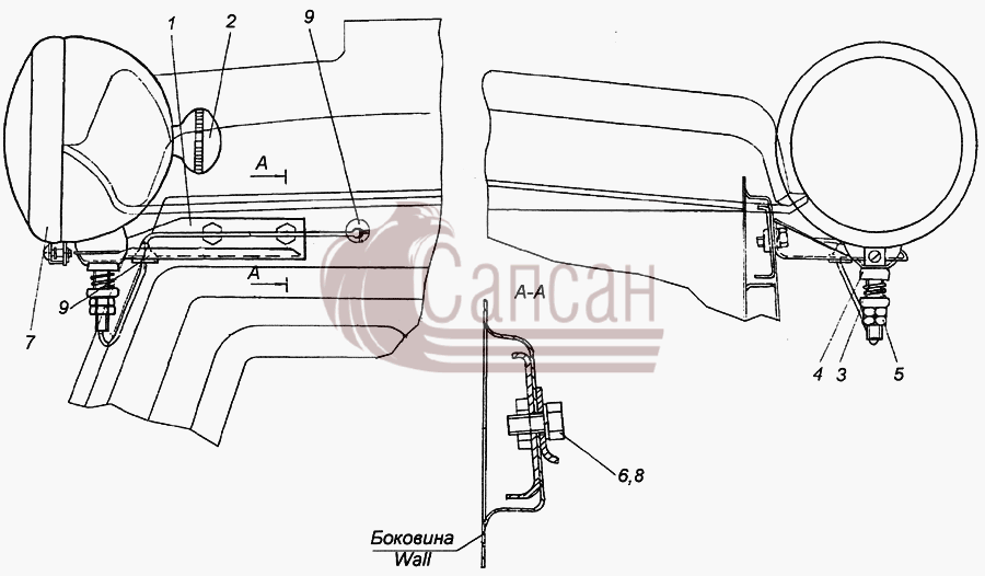 4310-3727002 Установка прожектораКамАЗ 4350 4х4