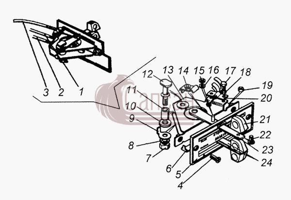 5320-8109020-10 Привод управления отоплениемКамАЗ 4350 4х4