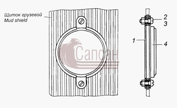 54112-8208003 Установка световозвращателей заднихКамАЗ 5350 6х6