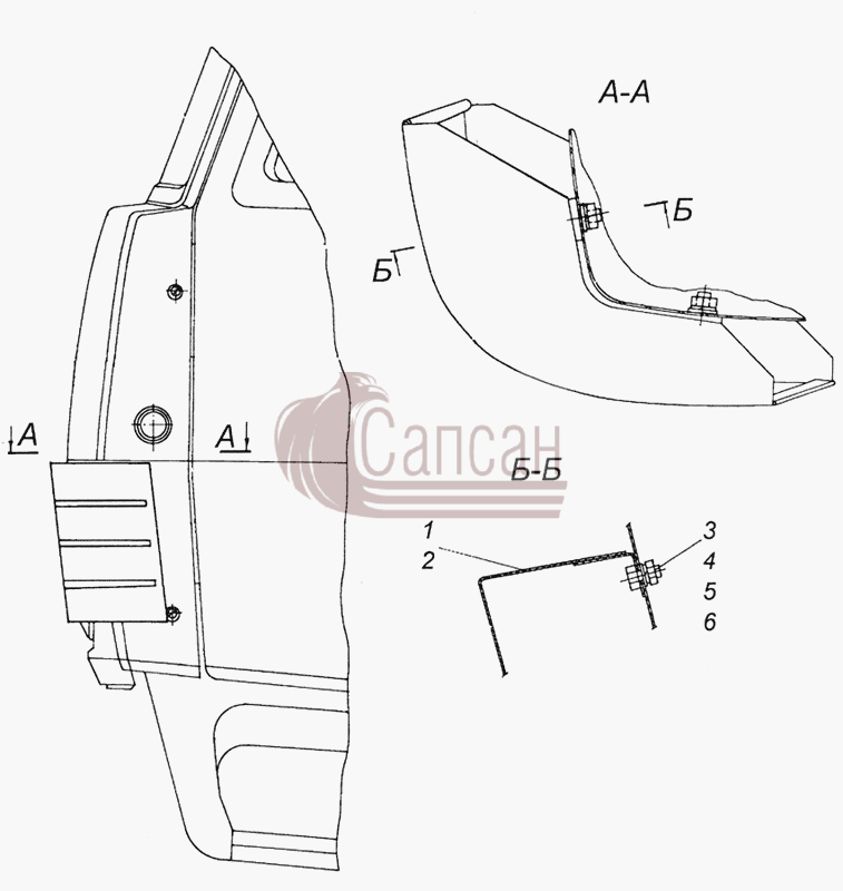 5320-8415008 Установка обтекателейКамАЗ 4350 4х4