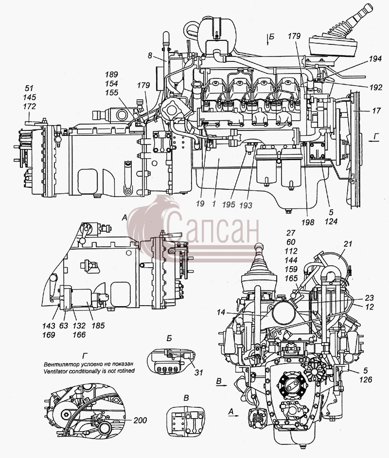 6350-1000260 Агрегат силовой 740.50-360, укомплектованныйКамАЗ 4350 4х4