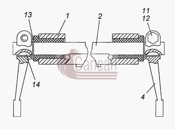 7406.1108030 Кронштейн с валом привода в сбореКамАЗ 53501 6х6
