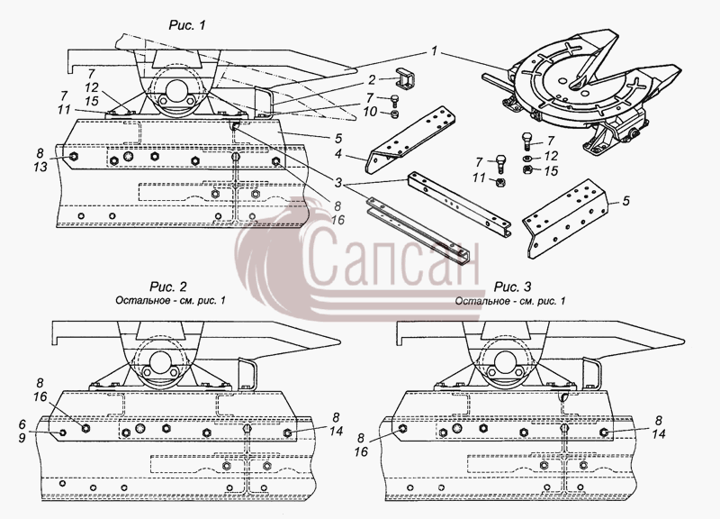 5410-2700001-01 Установка седельного устройстваКамАЗ 43501 4х4