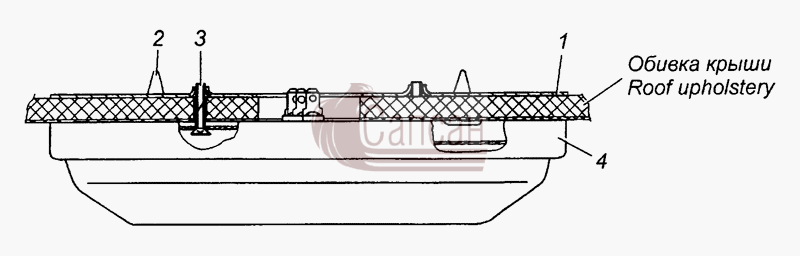 53205-3714001-10 Установка плафоновКамАЗ 43501 4х4