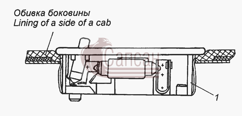 54105-3714002-24 Установка плафона спального местаКамАЗ 53501 6х6