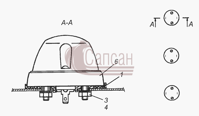 53205-3738001 Установка фонарей автопоездаКамАЗ 53501 6х6